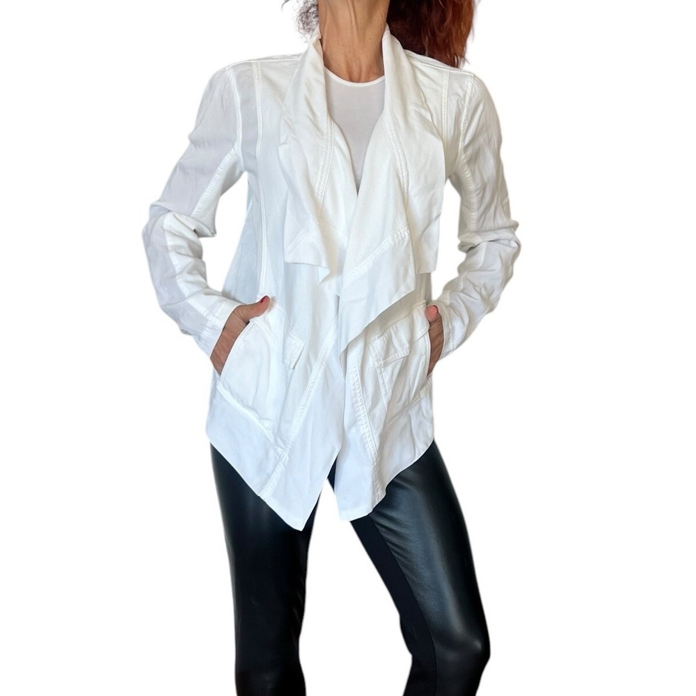 SPLENDID WHITE OPEN DRAPE CARGO JACKET WHITE LYOCELL MIXED MEDIA CANYONDALE M - Picture 2 of 13